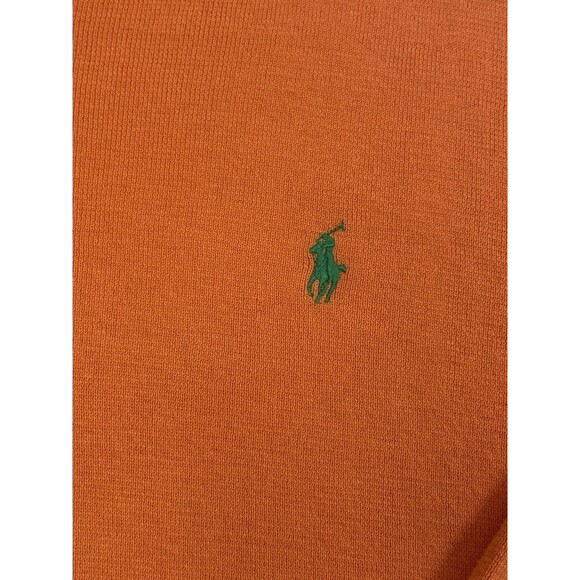 Polo Ralph Lauren Sweater Mens XL V Neck Pullover Orange Pima Cotton Preppy - Picture 3 of 7